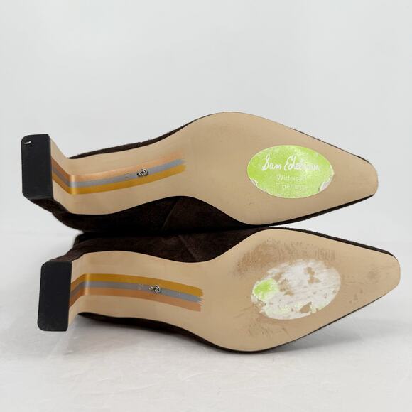 SAM EDELMAN Womens Sylvia Knee High Boots US 7.5 WIDE CALF Brown Suede NIB - Picture 10 of 13